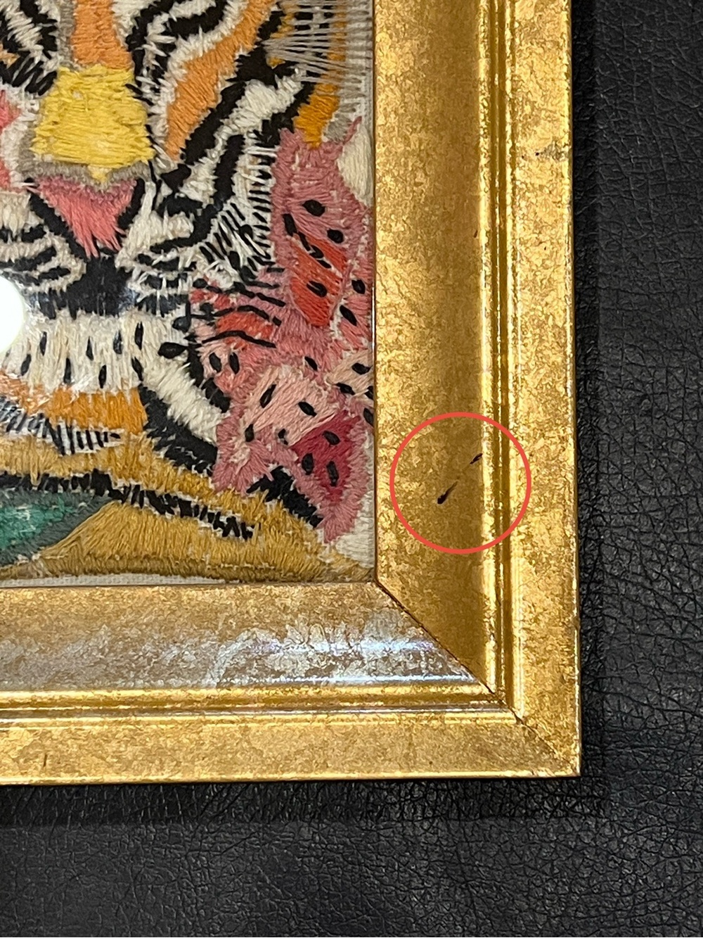 Vintage Tiger Portrait Embroidery Art Framed - Picture 7 of 9